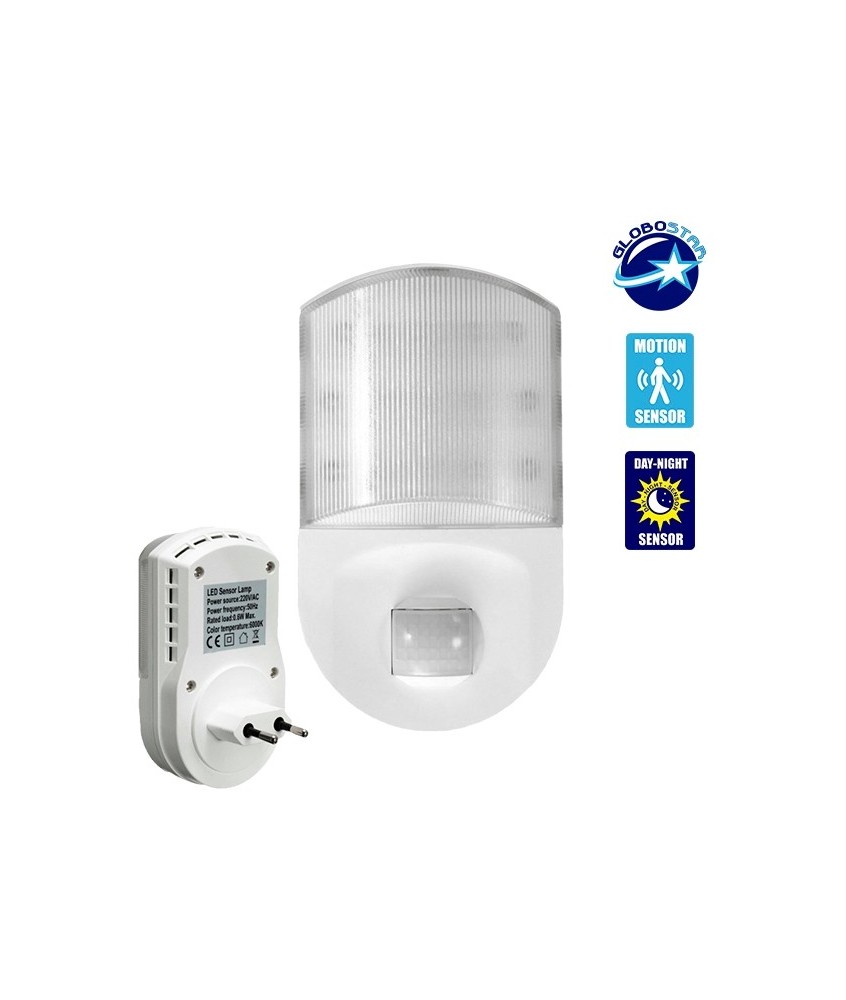 Φωτιστικό Νυκτός Πρίζας LED με Ανιχνευτή Κίνησης GloboStar 77861